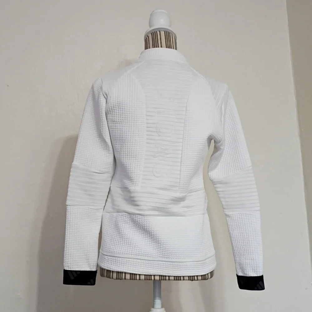 Adidas Cold Rdy White Quilted Fitted Full Zip Jacket Size L